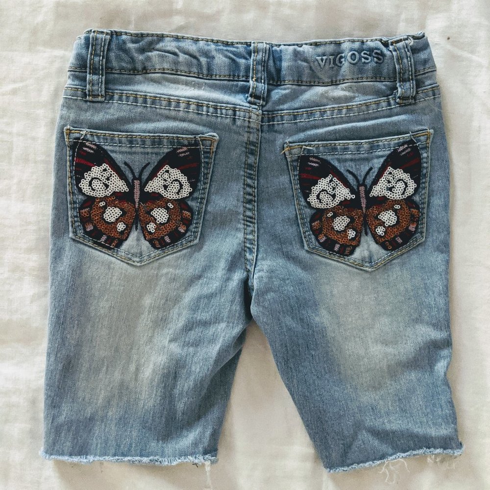 Butterfly Pocket Jean Shorts Size 6